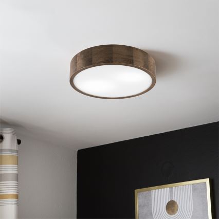 Brilagi - LED loftlampe CARVALHO 2xE27/15W/230V eg/valnød Ø 37 cm