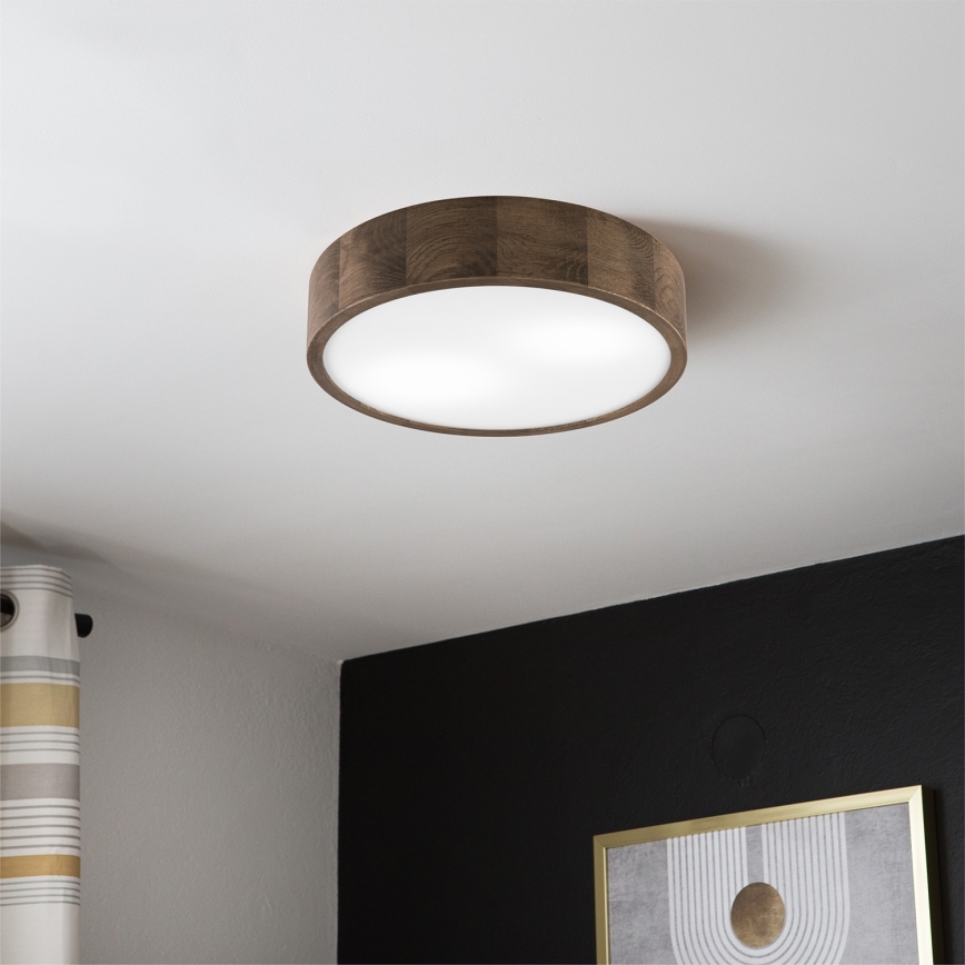 Brilagi - LED loftlampe CARVALHO 2xE27/15W/230V eg/valnød Ø 37 cm
