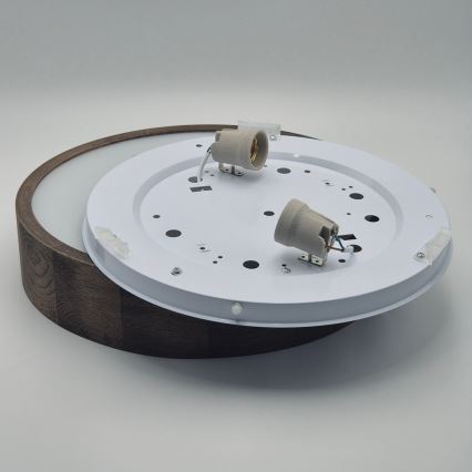 Brilagi - LED loftlampe CARVALHO 2xE27/15W/230V eg/valnød Ø 37 cm