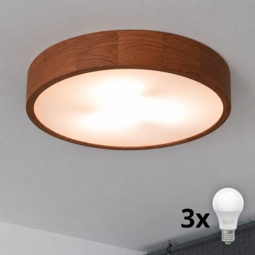 Brilagi - LED loftlampe CARVALHO 3xE27/15W/230V eg/kirsebær Ø 47 cm