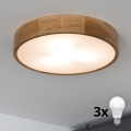 Brilagi - LED Loftlampe CARVALHO 3xE27/60W/230V egetræ pr. 47,5 cm