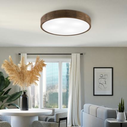 Brilagi - LED Loftlampe CARVALHO 4xE27/60W/230V valnød ø 57,5 cm