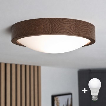 Brilagi - LED loftlampe CARVALHO SLIM 1xE27/15W/230V eg valnød pr. 27 cm