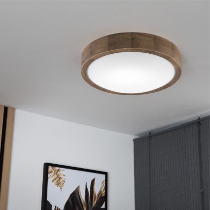 Brilagi - LED loftlampe CARVALHO SLIM 1xE27/15W/230V eg valnød pr. 27 cm