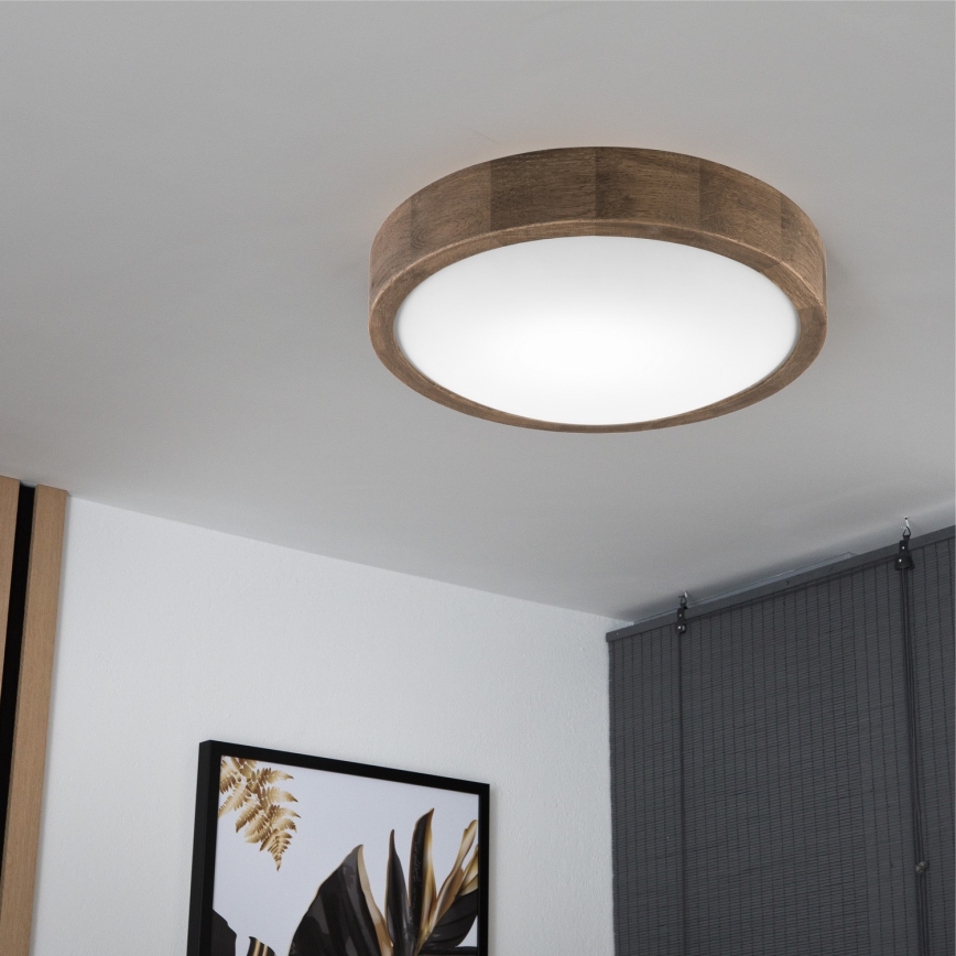 Brilagi - LED loftlampe CARVALHO SLIM 1xE27/15W/230V eg valnød pr. 27 cm