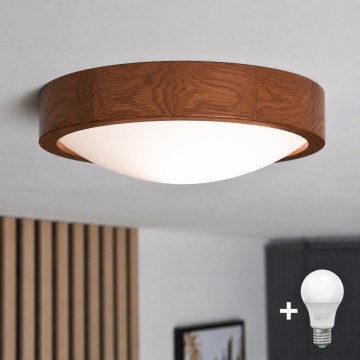 Brilagi - LED loftlampe CARVALHO SLIM 1xE27/15W/230V egetræ-kirsebær Ø 27 cm