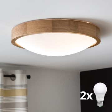 Brilagi - LED-loftlampe CARVALHO SLIM 2xE27/30W/230V eg Ø 37 cm