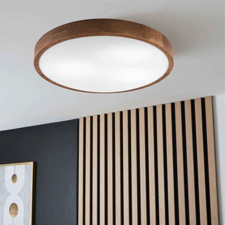 Brilagi - LED Loftlampe CARVALHO SLIM 3xE27/60W/230V eg kirsebærtræ, Ø 47 cm