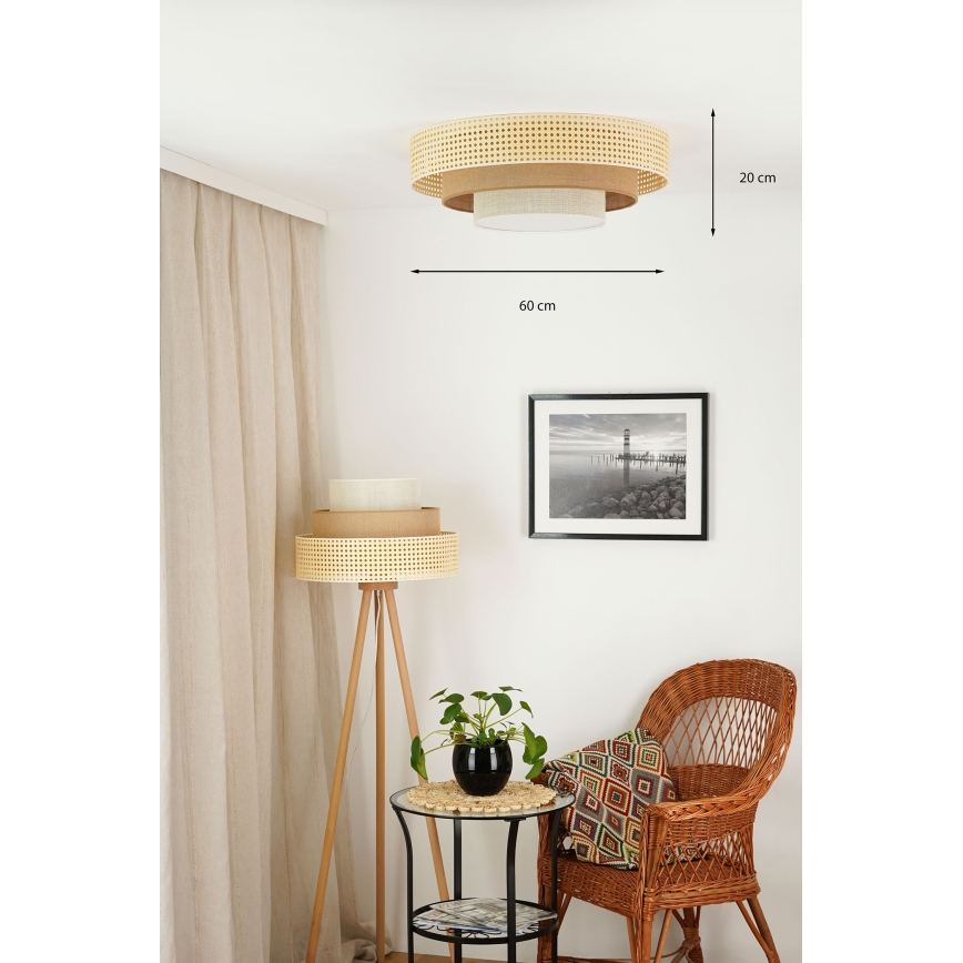 Brilagi - LED loftlampe CEDAR LUNETA LED/26W/230V beige/brun/cremefarvet