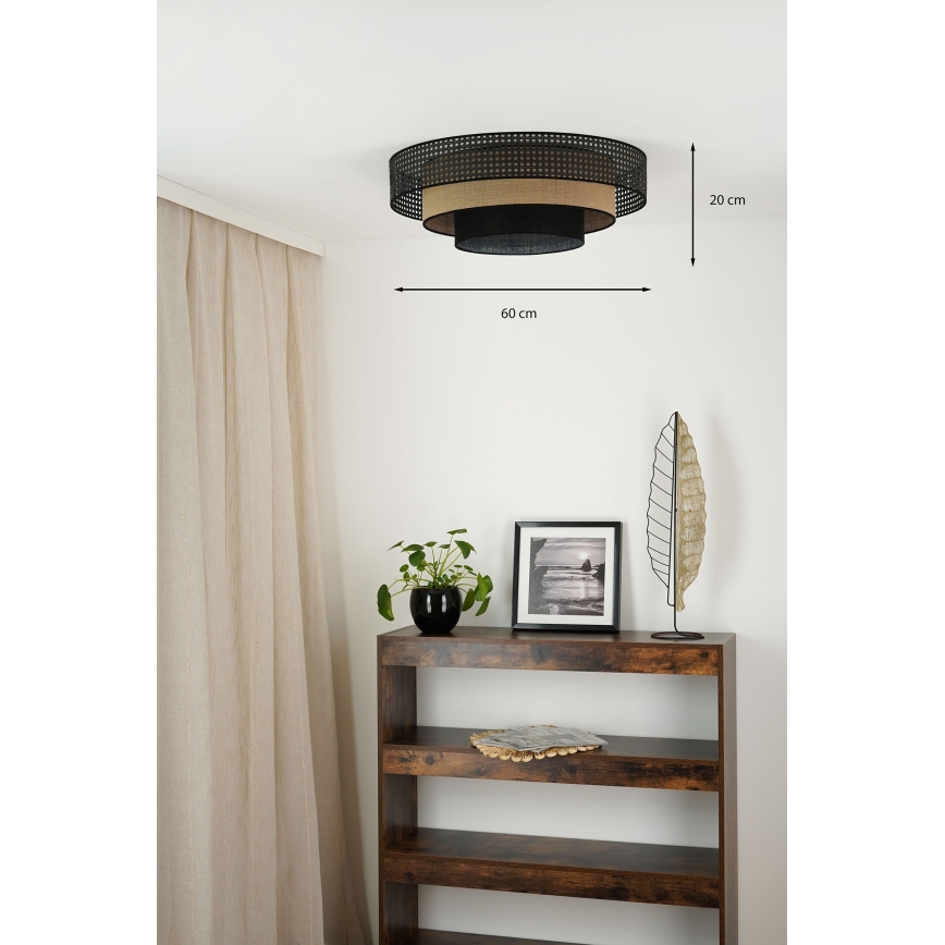Brilagi - LED loftlampe DAKOTA LUNETA LED/12W/230V diameter 60 cm 3000K/4000K/6400K sort/beige