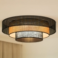 BRILAGI - LED Loftlampe DAKOTA LUNETA LED/12W/230V Ø 60 cm 3000K/4000K/6400K sort/ratten