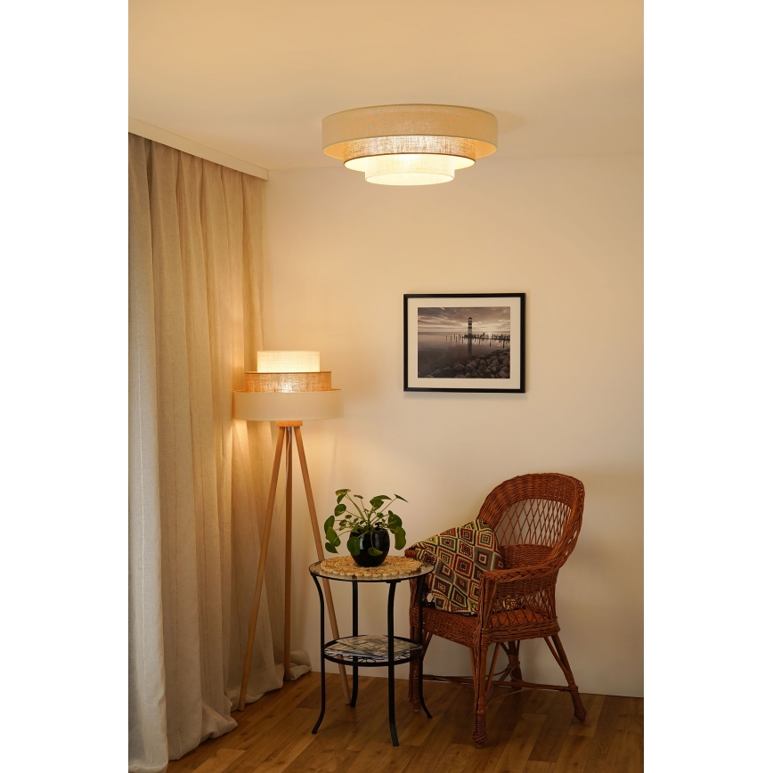 Brilagi - LED loftlampe DENVER LUNETA LED/12W/230V diameter 60 cm 3000K/4000K/6400K beige/cremefarvet