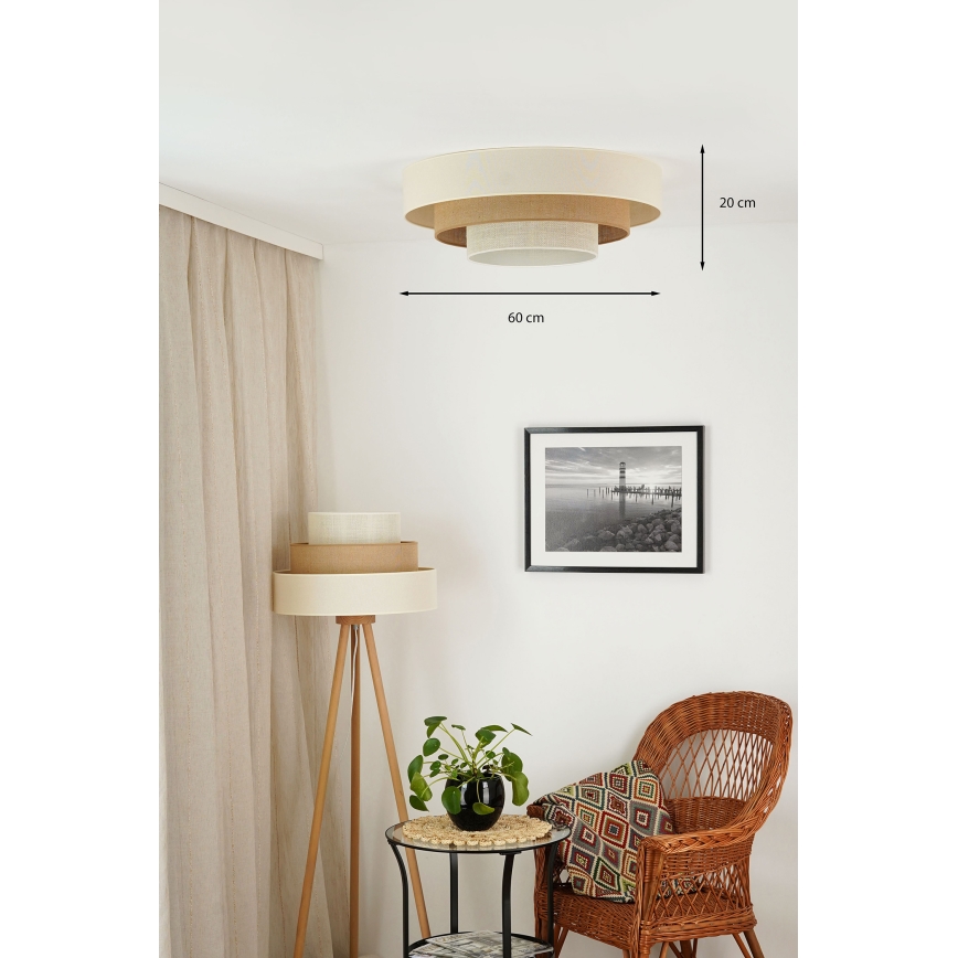 Brilagi - LED loftlampe DENVER LUNETA LED/12W/230V diameter 60 cm 3000K/4000K/6400K beige/cremefarvet