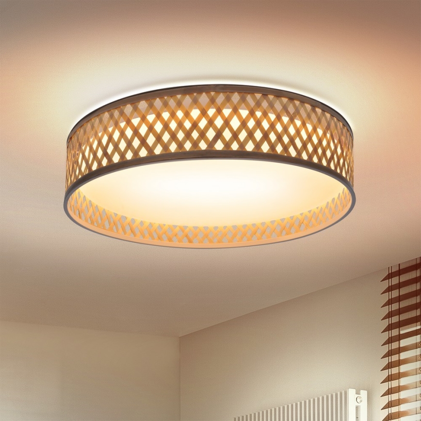 Brilagi - LED loftlampe dæmpbar CAMILA LED/48W/230V 3000-6500K bambus diameter 40 cm + fjernbetjening