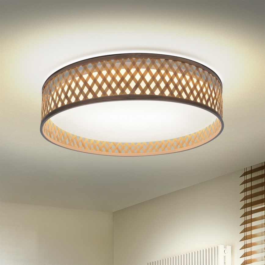 Brilagi - LED loftlampe dæmpbar CAMILA LED/48W/230V 3000-6500K bambus diameter 40 cm + fjernbetjening
