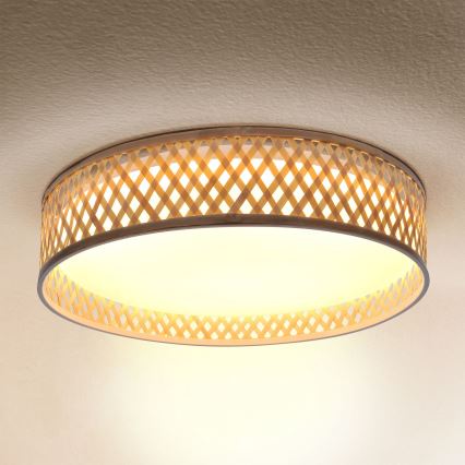 Brilagi - LED loftlampe dæmpbar CAMILA LED/48W/230V 3000-6500K bambus diameter 40 cm + fjernbetjening