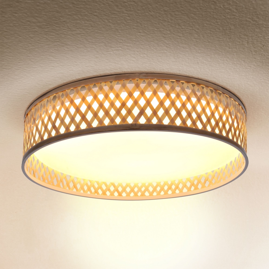 Brilagi - LED loftlampe dæmpbar CAMILA LED/48W/230V 3000-6500K bambus diameter 40 cm + fjernbetjening