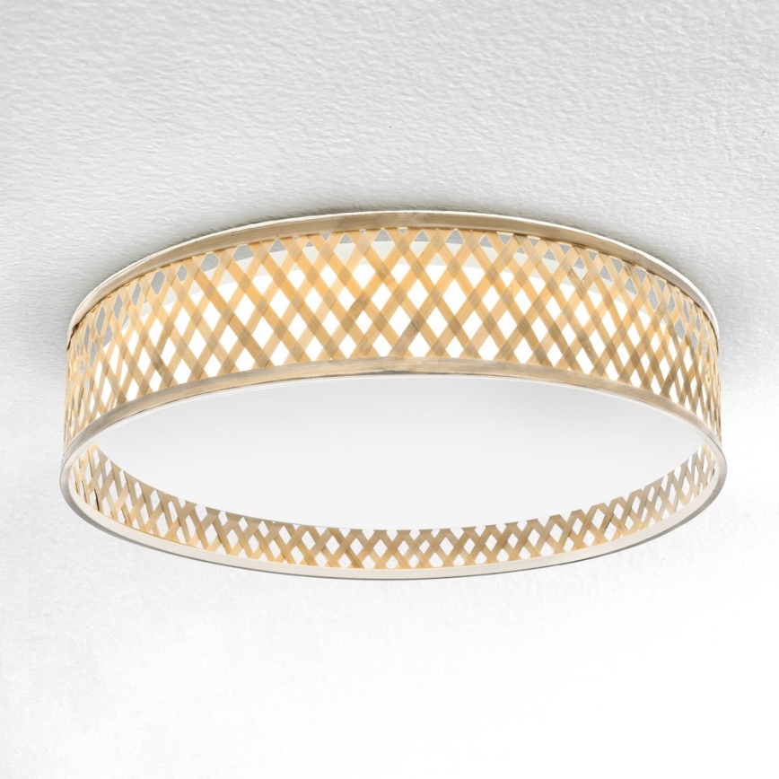 Brilagi - LED loftlampe dæmpbar CAMILA LED/48W/230V 3000-6500K bambus diameter 40 cm + fjernbetjening