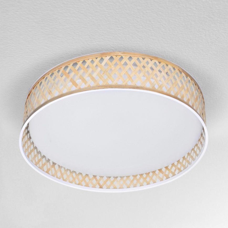 Brilagi - LED loftlampe dæmpbar CAMILA LED/48W/230V 3000-6500K bambus diameter 40 cm + fjernbetjening