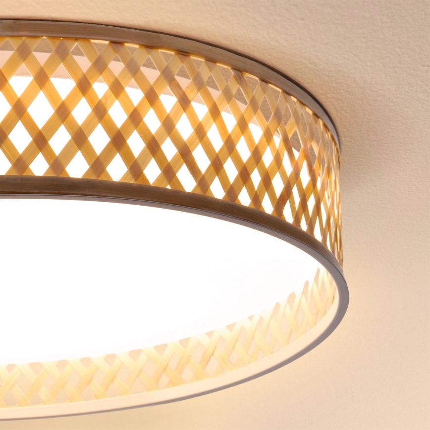 Brilagi - LED loftlampe dæmpbar CAMILA LED/48W/230V 3000-6500K bambus diameter 40 cm + fjernbetjening