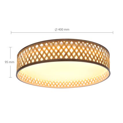 Brilagi - LED loftlampe dæmpbar CAMILA LED/48W/230V 3000-6500K bambus diameter 40 cm + fjernbetjening