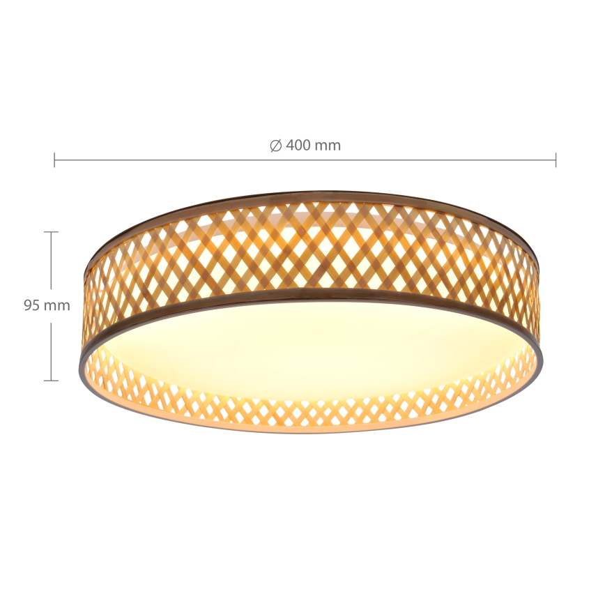 Brilagi - LED loftlampe dæmpbar CAMILA LED/48W/230V 3000-6500K bambus diameter 40 cm + fjernbetjening