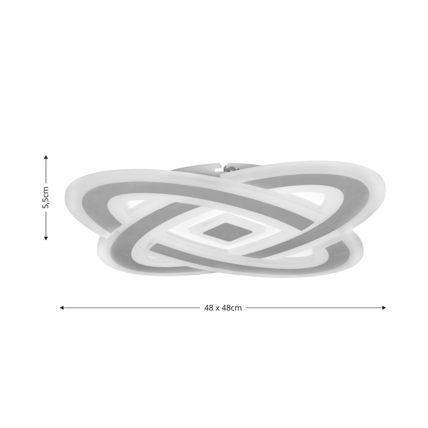 Brilagi - LED loftlampe dæmpbar MODERN LED/90W/230V 2700-6500K 48x48 cm+ fjernbetjening