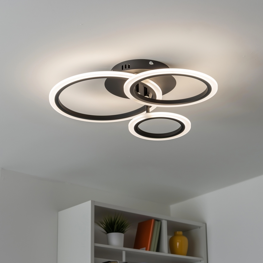 Brilagi - LED loftlampe dæmpbar ORBITS LED/40W/230V 3000-6500K sort + fjernbetjening