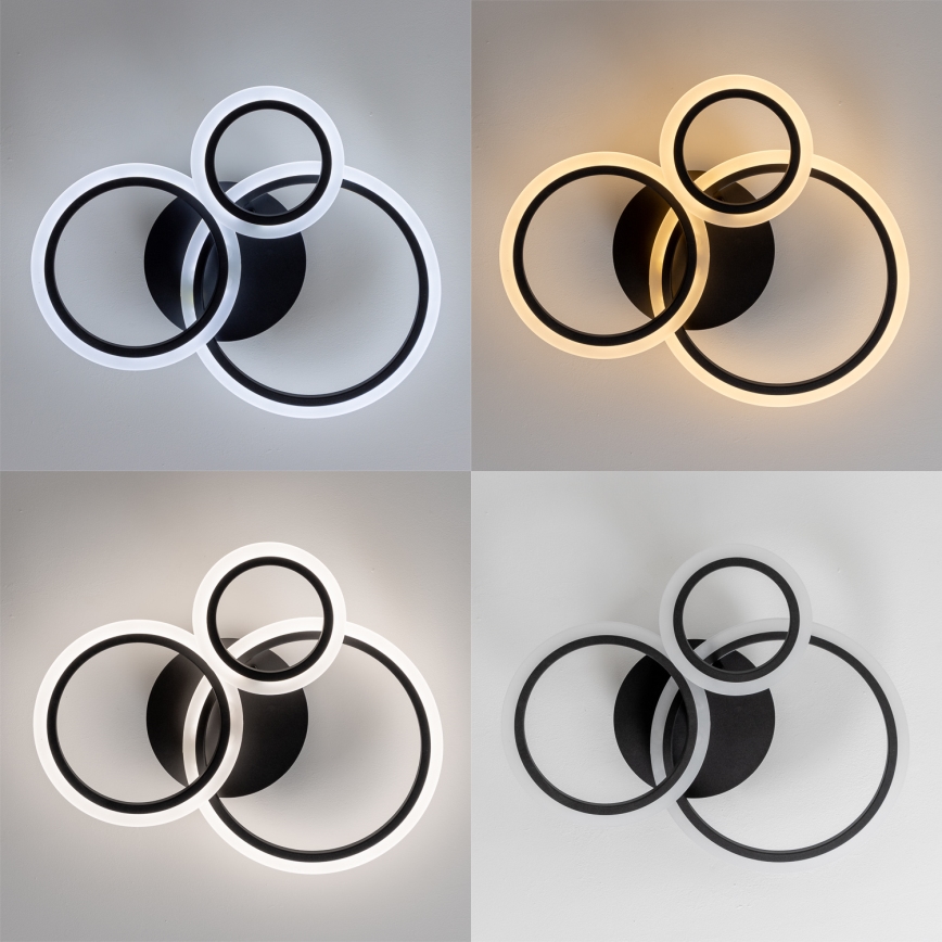Brilagi - LED loftlampe dæmpbar ORBITS LED/40W/230V 3000-6500K sort + fjernbetjening