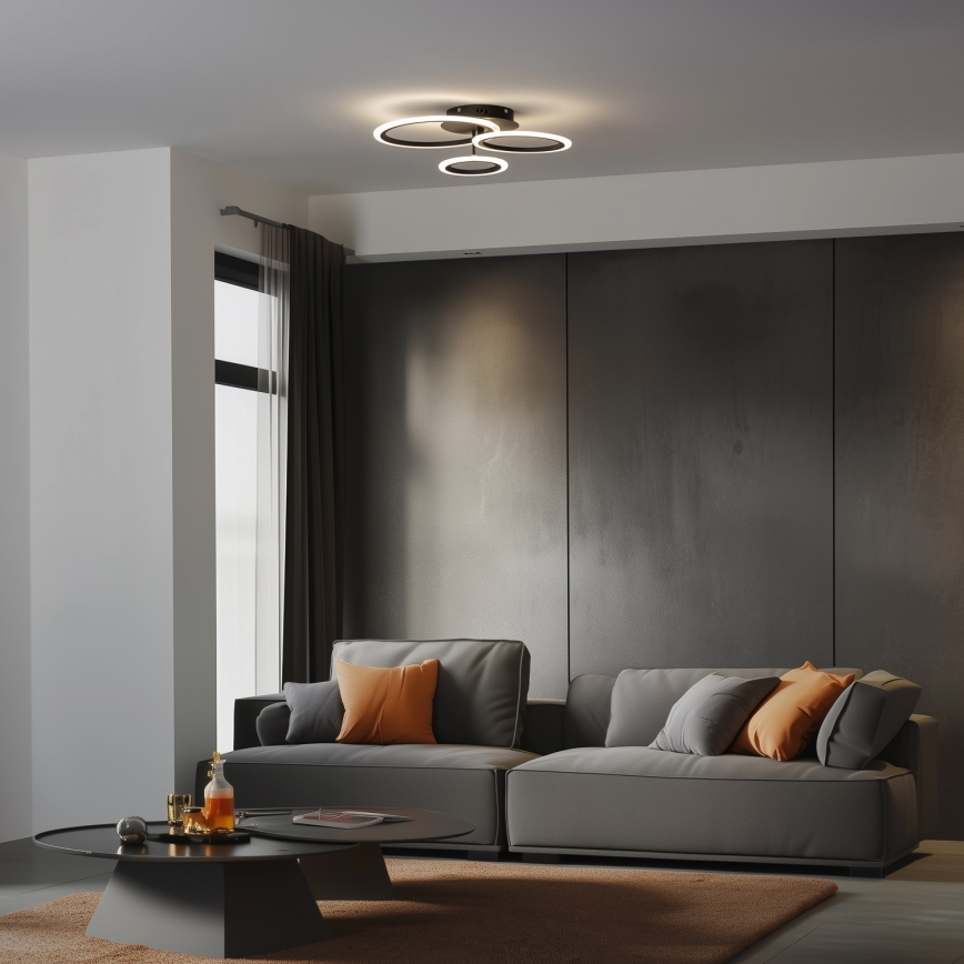 Brilagi - LED loftlampe dæmpbar ORBITS LED/40W/230V 3000-6500K sort + fjernbetjening