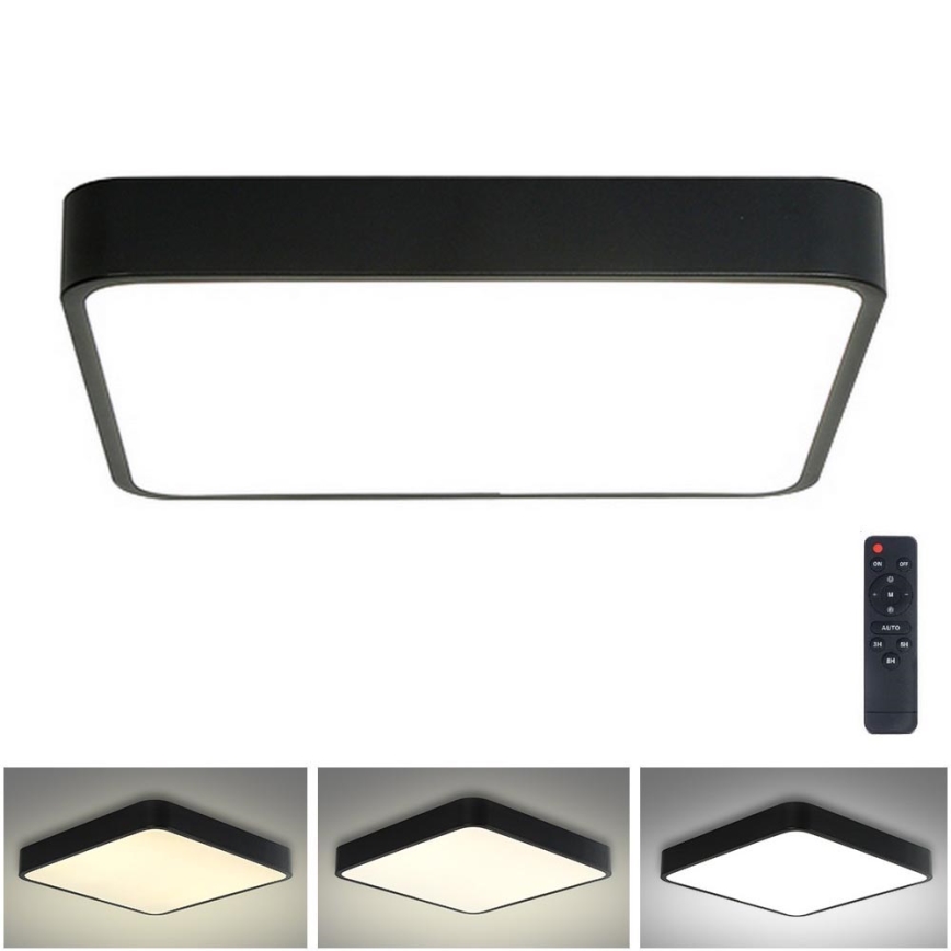 Brilagi - LED loftlampe dæmpbar POOL LED/36W/230V 3000-6000K 40x40 cm sort + fjernbetjening