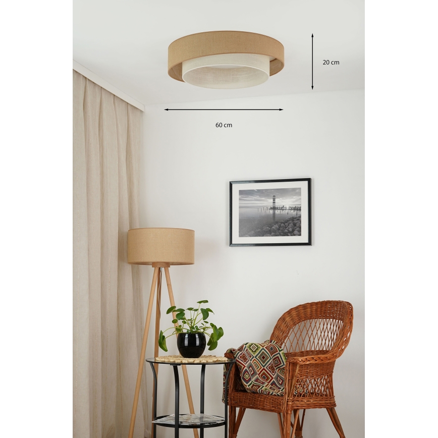 Brilagi - LED loftlampe dæmpbar SHINE LED/24W/230V diameter 60 cm 3000/4000/6500K beige/cremefarvet + fjernbetjening