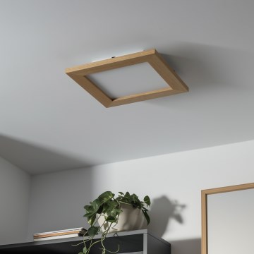 Brilagi - LED loftlampe dæmpbar SLIMFRAME WOOD LED/25W/230V 34x34 cm 3000-6000K brun + fjernbetjening