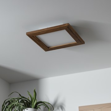 Brilagi - LED loftlampe dæmpbar SLIMFRAME WOOD LED/25W/230V 34x34 cm 3000-6000K brun + fjernbetjening