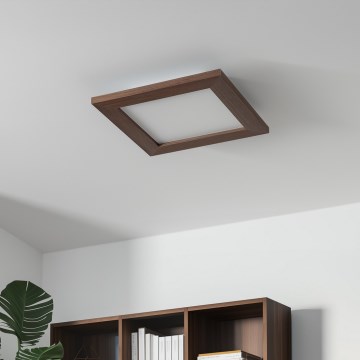 Brilagi - LED loftlampe dæmpbar SLIMFRAME WOOD LED/25W/230V 34x34 cm 3000-6000K mørkebrun + fjernbetjening