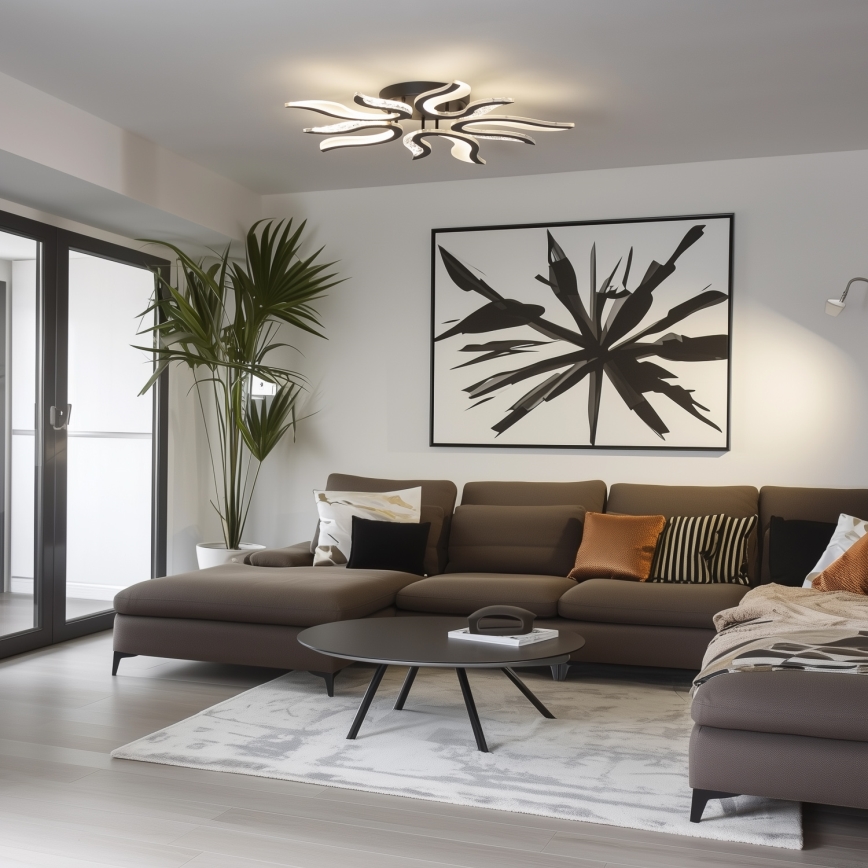 Brilagi - LED loftlampe dæmpbar TWIST LED/65W/230V 3000-6500K sort + fjernbetjening