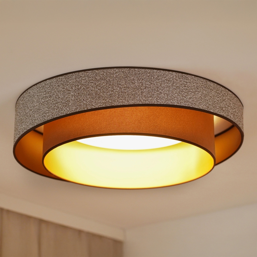 Brilagi - LED loftlampe dæmpbar VEGAS SHINE LED/24W/230V diameter 60 cm 3000/4000/6500K brun + fjernbetjening