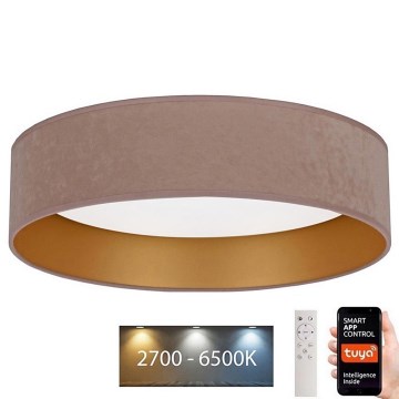 Brilagi - LED loftlampe dæmpbar VELVET SMART LED/24W/230V diam. 45 cm 2700-6500K Wi-Fi Tuya beige/guldfarvet + fjernbetjening