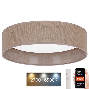 Brilagi - LED loftlampe dæmpbar VELVET SMART LED/24W/230V diam. 45 cm 2700-6500K Wi-Fi Tuya brun + fjernbetjening