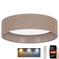 Brilagi - LED loftlampe dæmpbar VELVET SMART LED/24W/230V diameter 45 cm 2700-6500K Wi-Fi Tuya brun + fjernbetjening