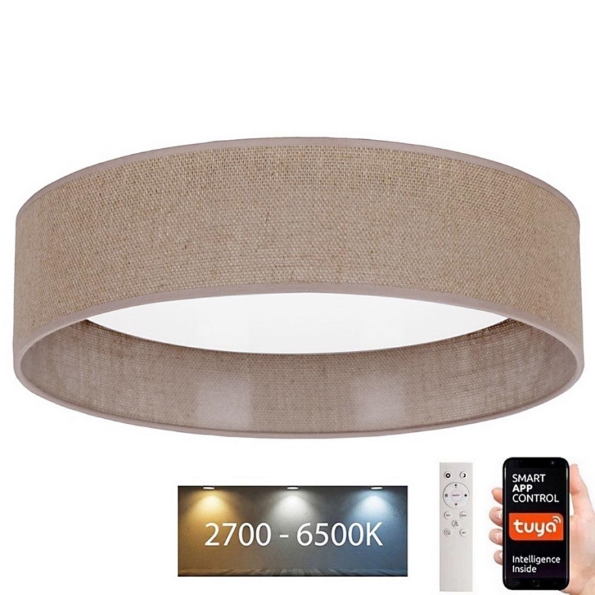 Brilagi - LED loftlampe dæmpbar VELVET SMART LED/24W/230V diameter 45 cm 2700-6500K Wi-Fi Tuya brun + fjernbetjening