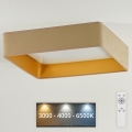 Brilagi - LED loftlampe dæmpbar VELVET SQUARE LED/24W/230V 3000/4000/6500K + fjernbetjening beige