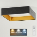 Brilagi - LED loftlampe dæmpbar VELVET SQUARE LED/24W/230V 3000/4000/6500K + fjernbetjening grå