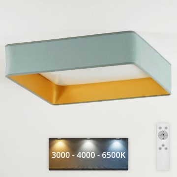 Brilagi - LED loftlampe dæmpbar VELVET SQUARE LED/24W/230V 3000/4000/6500K + fjernbetjening mintgrøn