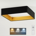 Brilagi - LED loftlampe dæmpbar VELVET SQUARE LED/24W/230V 3000/4000/6500K + fjernbetjening sort