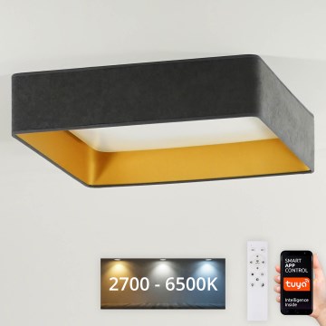 Brilagi - LED loftlampe dæmpbar VELVET SQUARE SMART LED/36W/230V 2700-6500K Wi-Fi Tuya + fjernbetjening grå