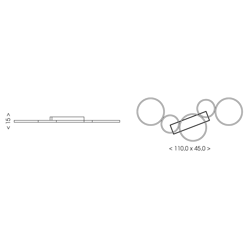 Brilagi - LED-loftlampe ECHO LED/60W/230V 4000K 45x110 cm sort