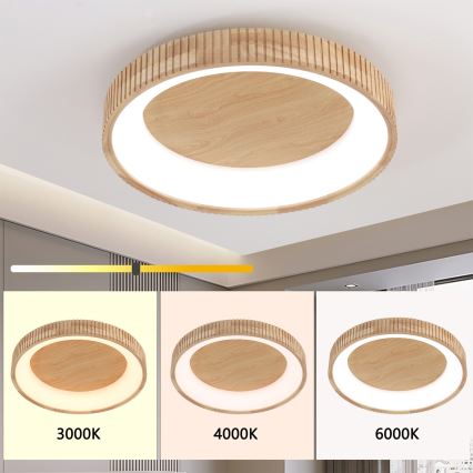 Brilagi - LED-loftlampe FALCON WOOD MODERN LED/40W/230V 3000/4000/6000K Ø 60 cm træ