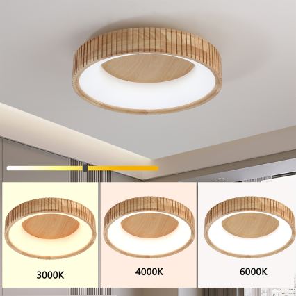 Brilagi - LED loftlampe FALCON WOOD MODERN LED/30W/230V 3000/4000/6000K Ø 45 cm træ