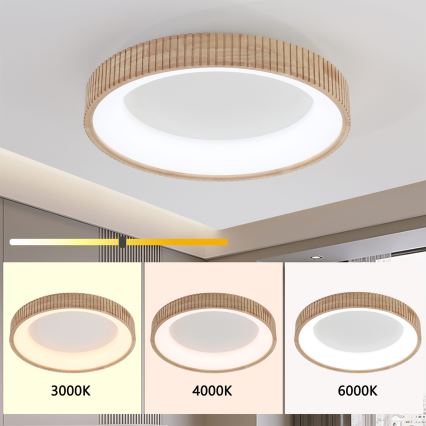 Brilagi - LED loftlampe FALCON WOOD MODERN LED/40W/230V 3000/4000/6000K Ø 60 cm træ